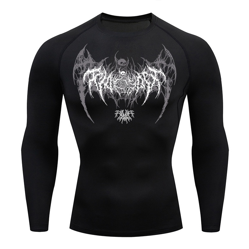 Skull Wings Print Long Sleeve  - огляд і ціна Base Layer Top